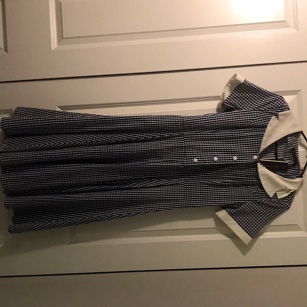 Blue/white checker dress